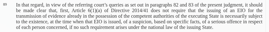 EncroChat Judgment 2024, ¶89, Holding 2