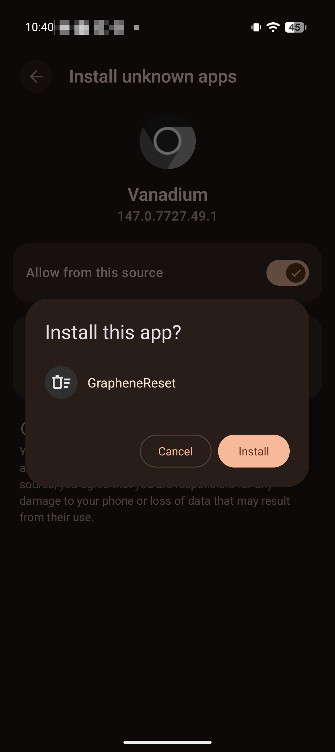 Confirming installation